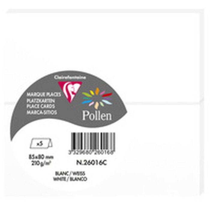 Clairefontaine 5 Tischaufsteller Pollen 85x80 mm weiß