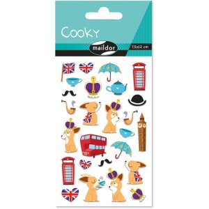 Packung mit Stickers Cooky 3D London, 7,5x12cm, 1 Bogen