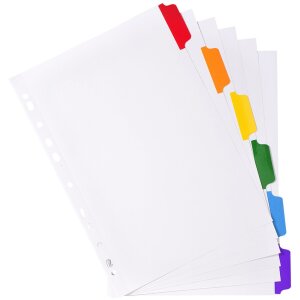 Exacompta 2306E Register DIN A4 6-teilig farbig 160 g/m² für Ordner