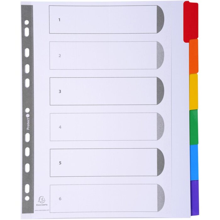Exacompta Register DIN A4 mit 6 Taben, Manila, Größe A4