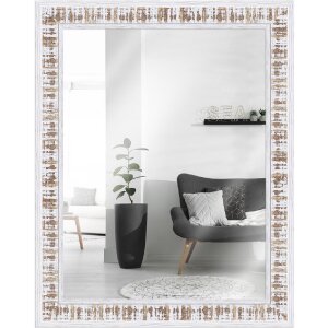 MendeFrames Wandspiegel H630 Shabby-Chic 30x60 cm weiß