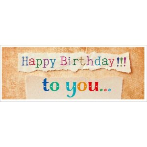 ARTEBENE Geburtstagskarte Typographie 21x8 cm Schwarz