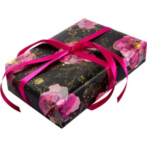 Goldbuch MIDNIGHT Geschenkpapier 50x70 cm pink Rosen auf...