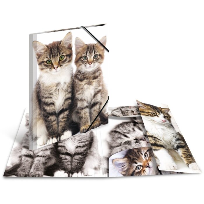 HERMA Postmappe A3 mit Gummizug Kätzchen, Farbe: nicht angegeben, Größe: A3