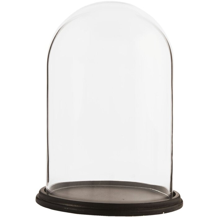 Скляна банка для дзвіночків Clayre & Eef 6GL1271 Ø 23x31 см Коричневе дерево Скляна кругла банка для дзвіночків