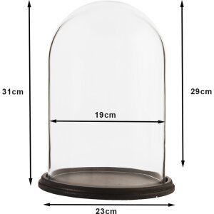 Скляна банка для дзвіночків Clayre & Eef 6GL1271 Ø 23x31 см Коричневе дерево Скляна кругла банка для дзвіночків