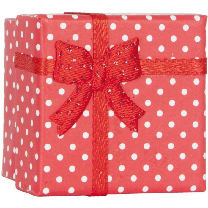 Clayre & Eef Geschenk-Box DOTS 6PA0398R rot mit weißen Punkten 4x4x3 cm