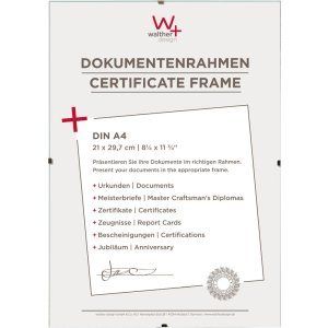 Безрамковий тримач для фотографій Walther 10,5x15, від А4 до 70x100 см з прозорого скла та антиблікового скла