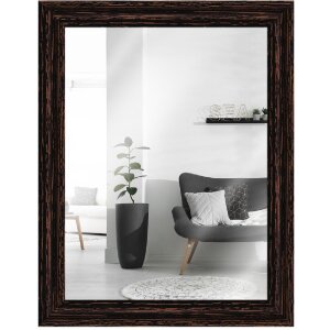 MendeFrames Wandspiegel H740 Shabby-Chic 24x30 cm schwarz aus Massivholz