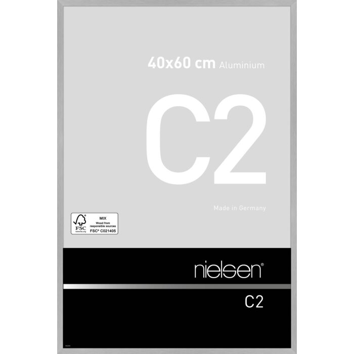 Алюмінієва рамка Nielsen C2 40x60 см, структура сріблясто-матова