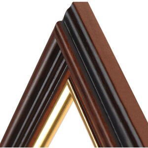 MendeFrames Holzrahmen H015 Goldkante braun 10x10 cm