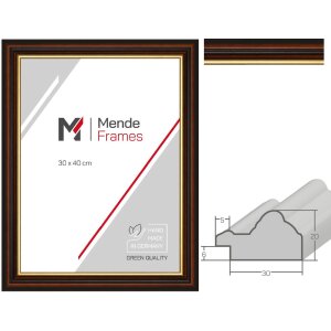 MendeFrames H015 Holzrahmen Goldkante Braun 36mm...