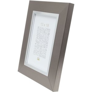 Пластикова рамка S41N сталь-срібло 20x25 см