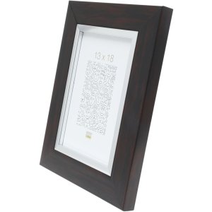 Пластикова рамка S41N червоне дерево-срібло 18x24 см