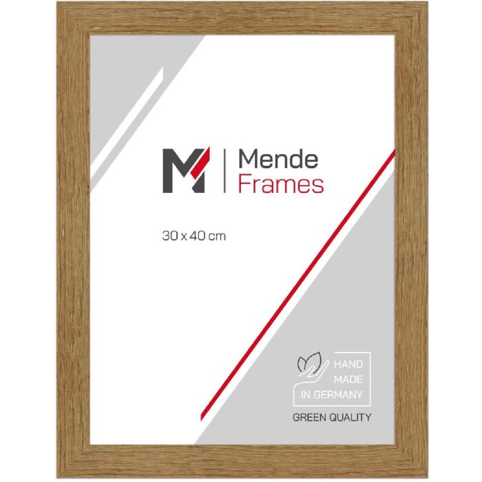 MendeFrames Bilderrahmen H750 Massivholz 20x40 cm Eiche mit Antireflexglas