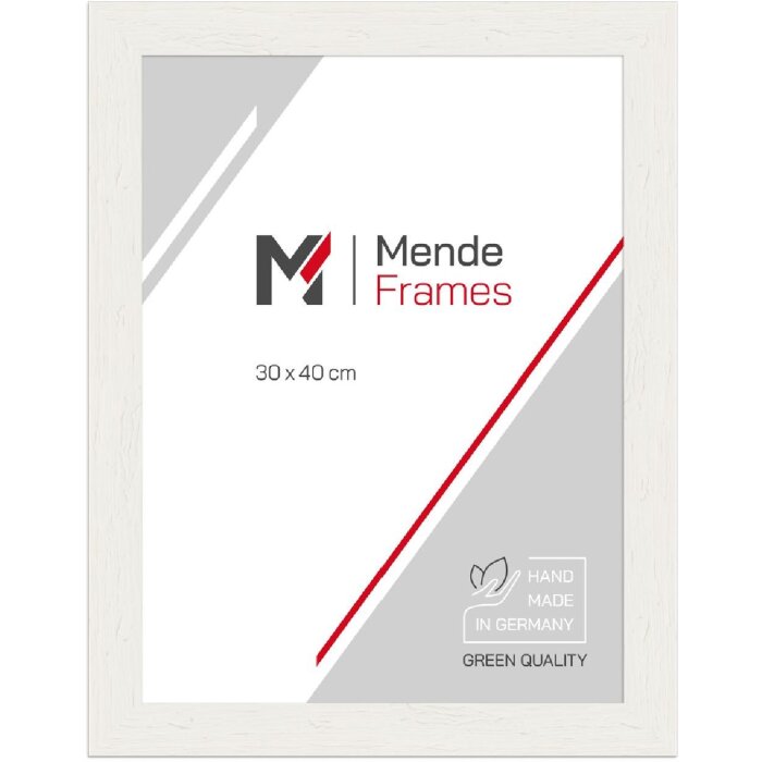 MendeFrames Bilderrahmen H750 Massivholz 24x30 cm weiß Klarglas