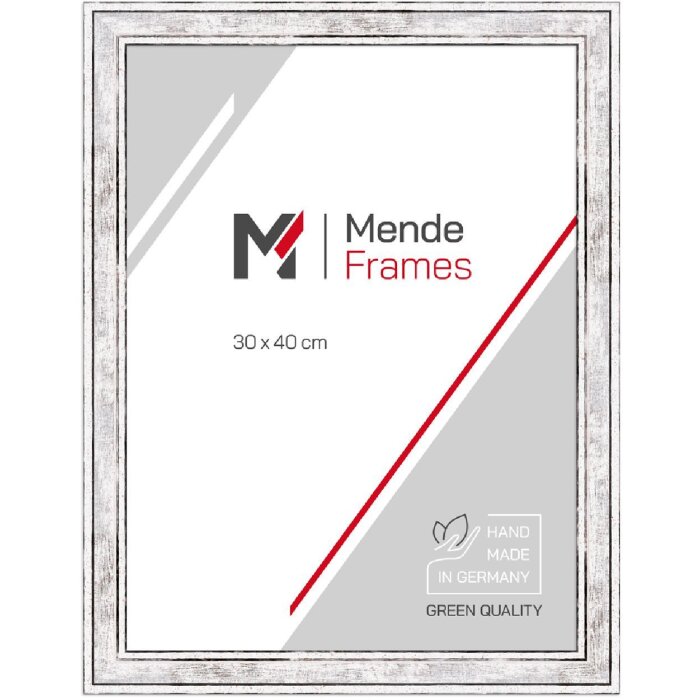 MendeFrames Bilderrahmen H460 Vintage silber 40x50 cm Kunstglas