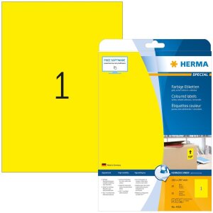 HERMA Etiketten A4 gelb 210x297 mm Papier matt 20...