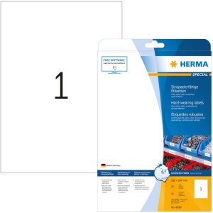 HERMA Etiketten A4 weiß 210x297 mm extrem stark...