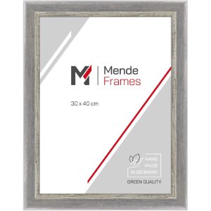 MendeFrames Bilderrahmen H640 Shabby-Chic grau 30x45 cm Klarglas