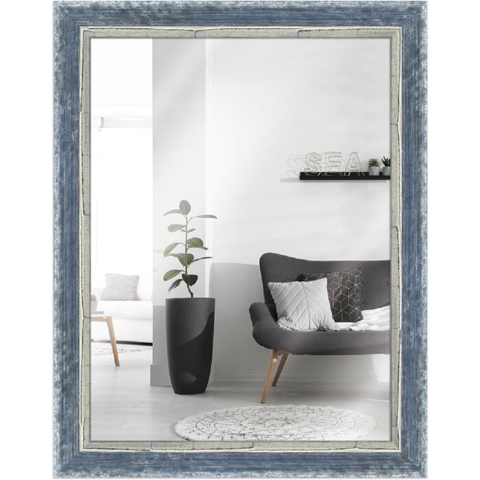 MendeFrames Wandspiegel H640 Shabby-Chic blau 20x60 cm