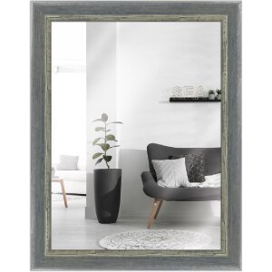 MendeFrames Wandspiegel H640 Shabby-Chic grau 20x60 cm