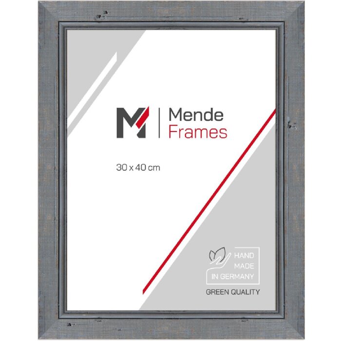 MendeFrames Bilderrahmen H660 Shabby-Chic 20x25 cm grau Antireflexglas