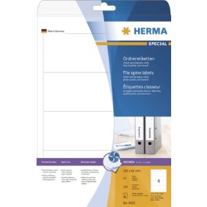 HERMA Ordneretiketten A4 weiß 192x61 mm Papier matt...