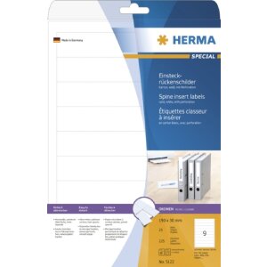 Einsteckrückenschilder A4 weiß 30x190 mm...