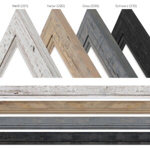 MendeFrames Bilderrahmen H660 Shabby-Chic 21x29,7 cm grau Klarglas