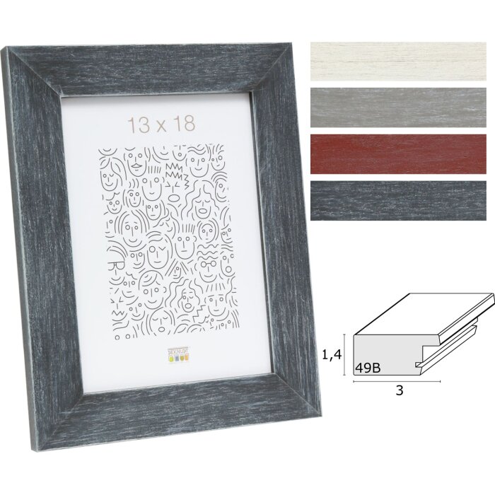Deknudt S49B Holzrahmen Flachprofil 10x15 cm bis 50x70 cm