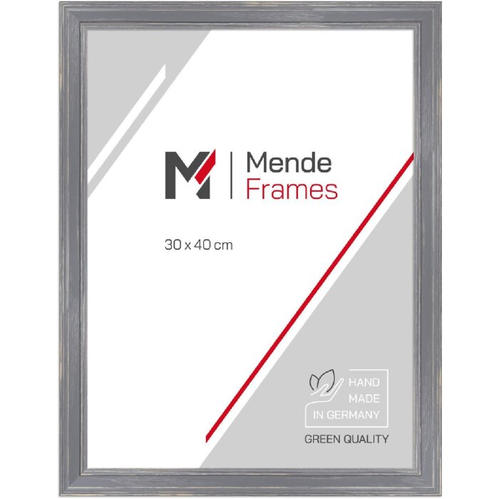 MendeFrames Bilderrahmen H470 Landhaus grau 40x40 cm Klarglas