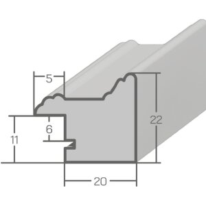 MendeFrames Wandspiegel H470 Landhaus grau 10x30 cm