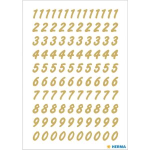 HERMA Zahlen Sticker 0-9 goldene Folie, 2 Bl.
