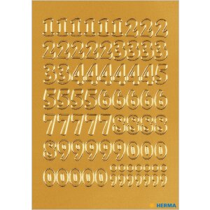 HERMA Folien-Sticker gold Zahlen 0-9