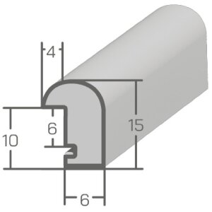 MendeFrames Holzrahmen H003 Eiche 20x60 cm mit Antireflexglas
