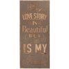 Textplatte Lovestory 5H0289 Clayre & Eef grau natur 33x2x78 cm