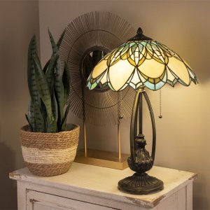 Настольная лампа LumiLamp Настольная лампа Tiffany Ø 40x60 см синяя разноцветная