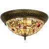 Lumilamp 5LL-5350 Потолочный светильник Tiffany Ø 38x19 см Бежевый Розовые стеклянные цветы треугольник