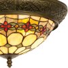 LumiLamp 5LL-5355 Потолочный светильник Tiffany Ø 38x19 см Бежево-красное стекло Розовый треугольник