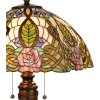 Настільна лампа LumiLamp 5LL-5370 Tiffany Ø 47x61 см зелено-рожеве скло троянда півколо