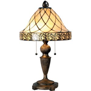 Настільна лампа LumiLamp 5LL-5408 Tiffany Ø 36x62 см Бежево-коричневий скляний трикутник