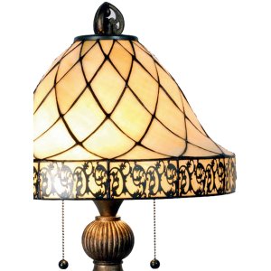 Настільна лампа LumiLamp 5LL-5408 Tiffany Ø 36x62 см Бежево-коричневий скляний трикутник