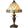 Настільна лампа LumiLamp 5LL-5408 Tiffany Ø 36x62 см Бежево-коричневий скляний трикутник