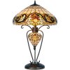 Настольная лампа LumiLamp 5LL-5475 Tiffany Ø 46x76 см желтое стекло настольная лампа