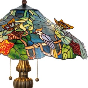 Настольная лампа LumiLamp 5LL-5582 Tiffany Ø 52x65 см сине-зеленые стеклянные бабочки