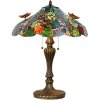 Настольная лампа LumiLamp 5LL-5582 Tiffany Ø 52x65 см сине-зеленые стеклянные бабочки