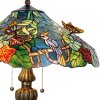 Настольная лампа LumiLamp 5LL-5582 Tiffany Ø 52x65 см сине-зеленые стеклянные бабочки