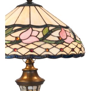 Настольная лампа LumiLamp 5LL-5774 Tiffany Ø 40x60 см розовая разноцветная