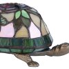 Настольная лампа LumiLamp 5LL-5787 Tiffany 15x22x13 см коричнево-красное стекло черепаха
